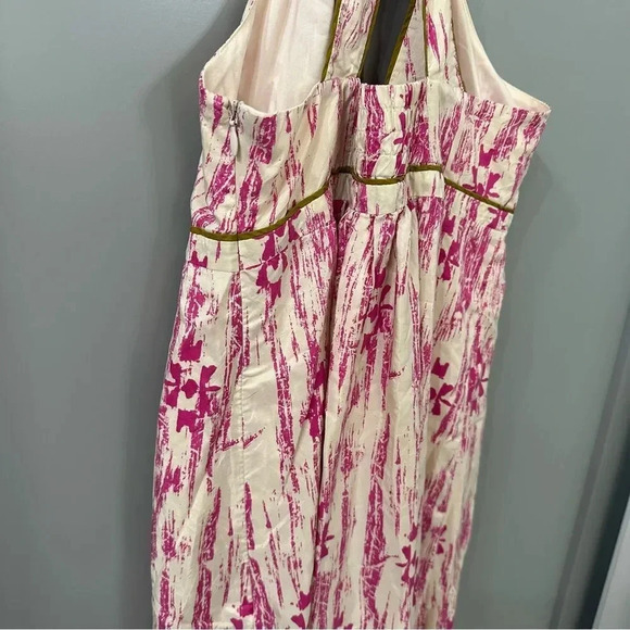 Ann Taylor LOFT 100% Silk Dress Abstract Ikat Pattern Long Maxi Dress Size 4 - Picture 7 of 7